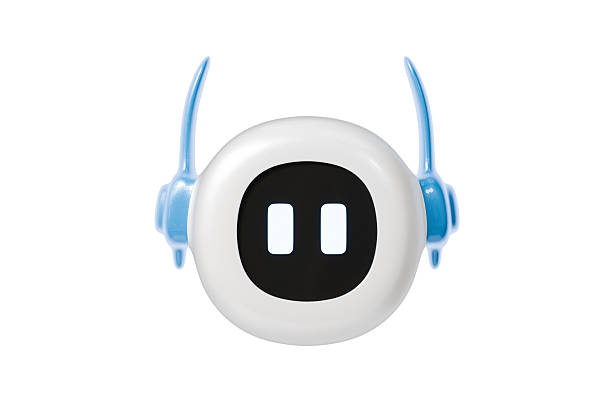 3d cute robot face icon. ai assistant chatbot concept. Minimal cartoon bot head avatar mascot for app icon ui kit. isolated on white background. 3d render.