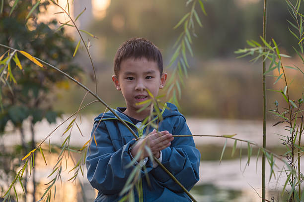 Boys, Close To, Playful, Playing, Pond