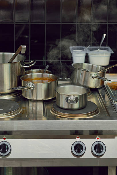 istock Pans in the kitchen of a professional restaurant 2254112941