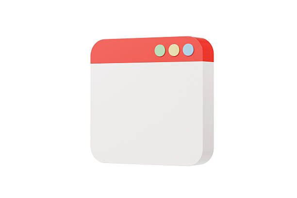 istock 3d Website Mockup blank template icon. Browser Window with blank screen with a copy space. Minimal cartoon website tab computer. browser mockup isolated on white transparent background. 3d render. 2254114986