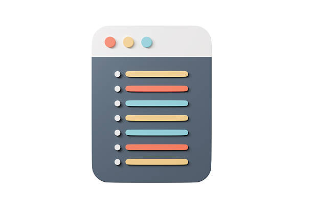 3d browser window list icon. productivity concept. Minimal cartoon checklist todo browser ui for app banner landing page. isolated on white background. 3d render.