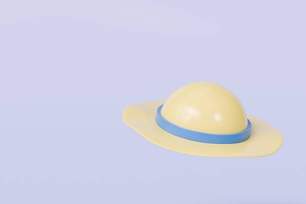 3d Summer hat icon isolated on purple background. Minimal cartoon hat icon creative design. 3d rendering illustration.