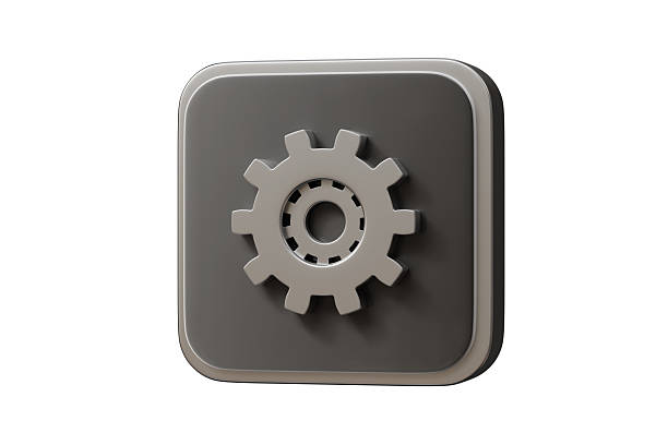 3d settings gear app icon. settings configuration concept. Minimal cartoon gear cog wheel setup for app ui banner. isolated on white background. 3d render.