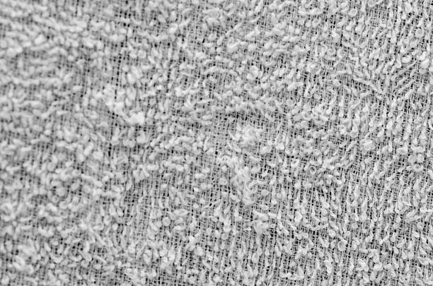 Plush Grey Household Textile Background with Intricate Fiber Loops
