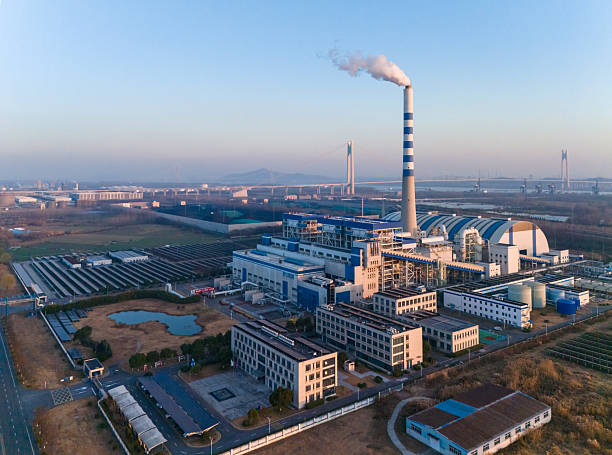 istock Aerial view of thermal power generation at sunset 2254125521