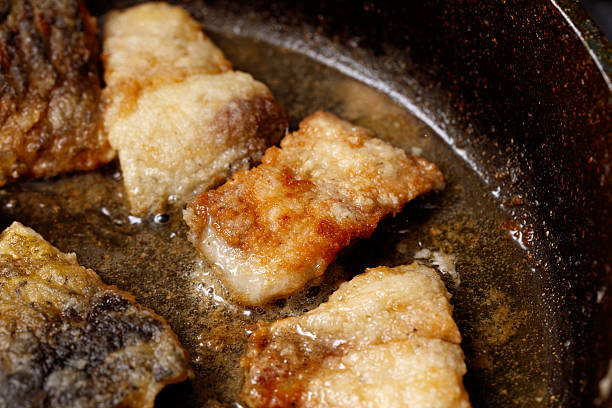 Frying Crispy Chicken in a Cooking Pan for Japanese Katsu Curry