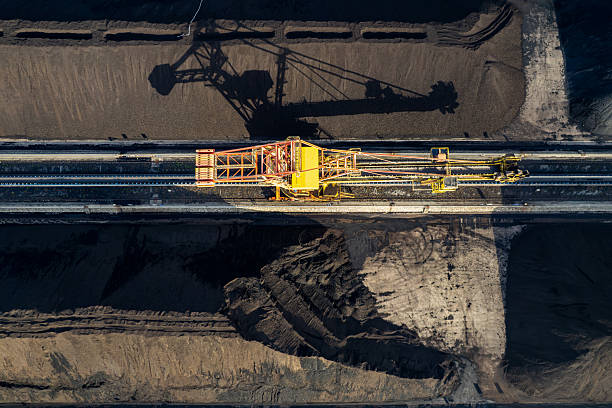 istock Aerial view of coal port machinery transporting coal 2254137854