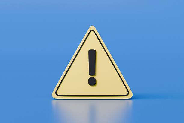 istock 3D yellow triangle warning symbol icon. on isolated blue background. Error alert safety concept. attention, advice help, important, elements. alert. safety security. copy space. 3d render illustration 2254143028