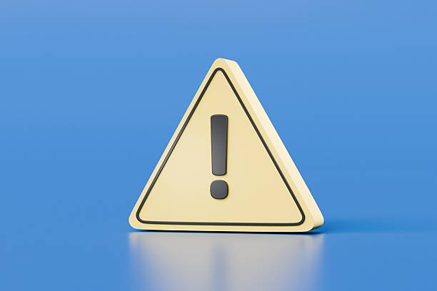 istock 3D yellow triangle warning symbol icon. on isolated blue background. Error alert safety concept. attention, advice help, important, elements. alert. safety security. copy space. 3d render illustration 2254143030
