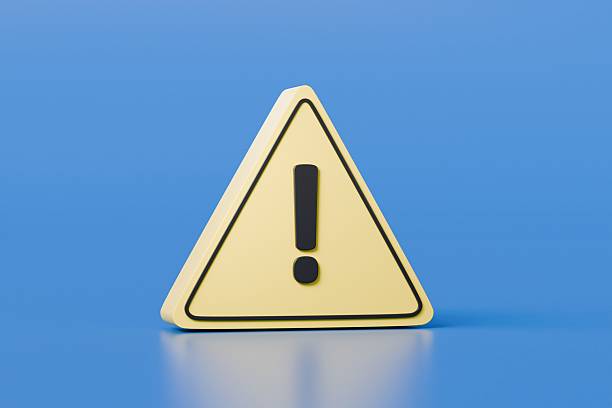 istock 3D yellow triangle warning symbol icon. on isolated blue background. Error alert safety concept. attention, advice help, important, elements. alert. safety security. copy space. 3d render illustration 2254143041
