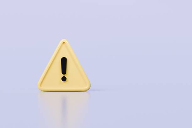 istock 3D Warning Caution icon sign symbol isolated on purple background. Error alert safety concept.3d Minimal exclamation mark or attention warning icon. beware, watch out, be careful, danger. 3d render. 2254143225