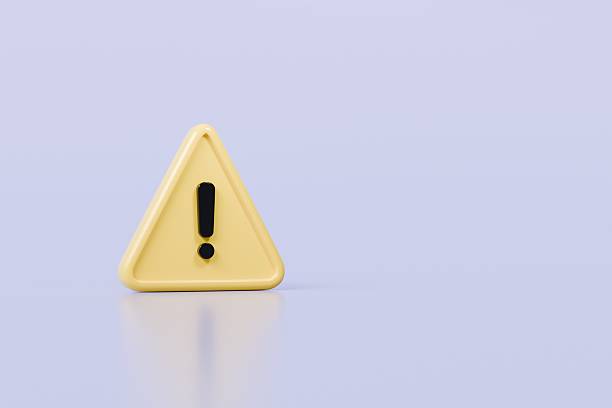 istock 3D Warning Caution icon sign symbol isolated on purple background. Error alert safety concept.3d Minimal exclamation mark or attention warning icon. beware, watch out, be careful, danger. 3d render. 2254143227