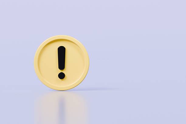 istock 3D Warning Caution icon sign symbol isolated on purple background. Error alert safety concept.3d Minimal exclamation mark or attention warning icon. beware, watch out, be careful, danger. 3d render. 2254143228