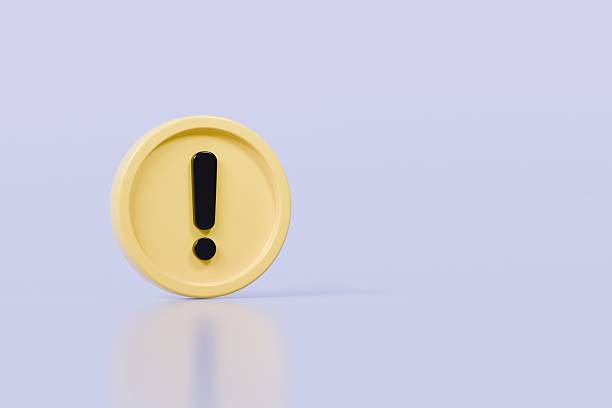 istock 3D Warning Caution icon sign symbol isolated on purple background. Error alert safety concept.3d Minimal exclamation mark or attention warning icon. beware, watch out, be careful, danger. 3d render. 2254143240