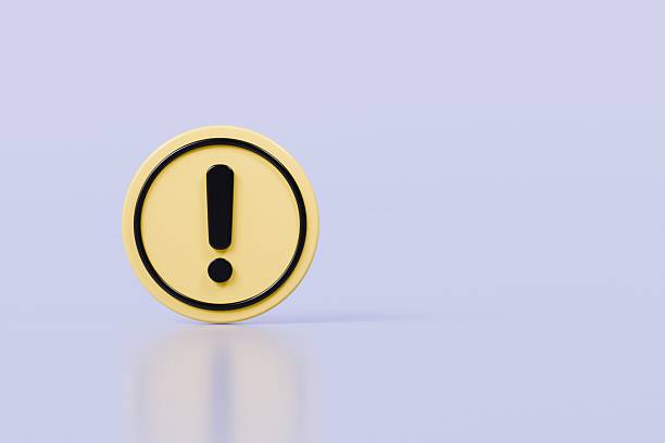 istock 3D Warning Caution icon sign symbol isolated on purple background. Error alert safety concept.3d Minimal exclamation mark or attention warning icon. beware, watch out, be careful, danger. 3d render. 2254143244