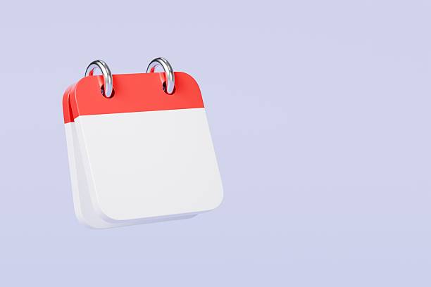 istock 3d Red Calendar clock icon on isolated purple background. Reminder notification or Time management concept. Website Ui design icon. Minimal 3d cartoon red calendar time zone icon. 3d render. 2254143700