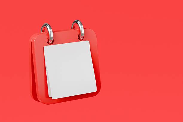 istock 3d Red Calendar with Paper icon on isolated transparent background. Reminder notification or Time management concept. Website Ui design icon. Minimal 3d cartoon red calendar time zone icon. 3d render. 2254143837