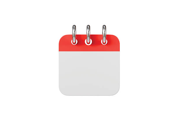 istock 3d Empty Red Calendar with clock icon on isolated white background. Reminder notification or Time management concept. Website Ui design icon. Minimal 3d cartoon red calendar time zone icon. 3d render. 2254143852