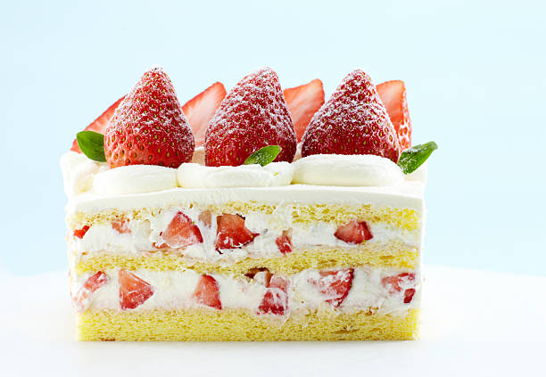 istock Fresh delicious strawberry cake on white background 2254144648