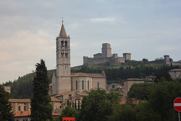 Panoramic View of Assisi with Basilica and Castle