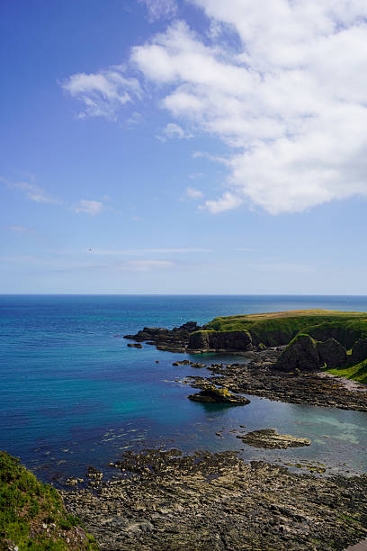 istock Views over fields and coast line rocks in Scotland 2254146627
