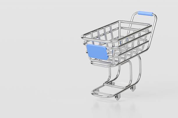 istock 3d Shopping cart icon isolated on white background. Online Shopping Concept, E-Commerce logistic delivery Concept. Minimal Empty Metal shopping cart icon creative design. 3d render. 2254147449