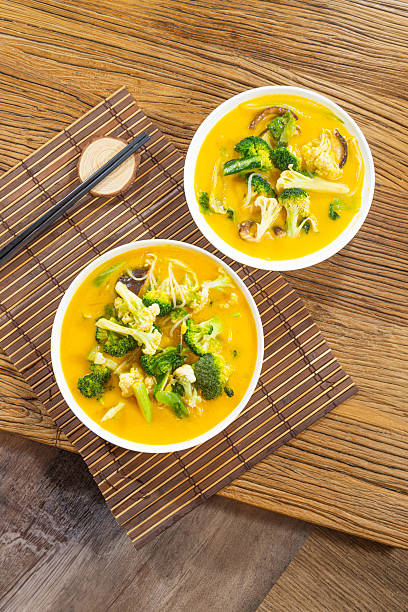 istock Pumpkin Soup With Fresh Broccoli And Mushrooms 2254148973