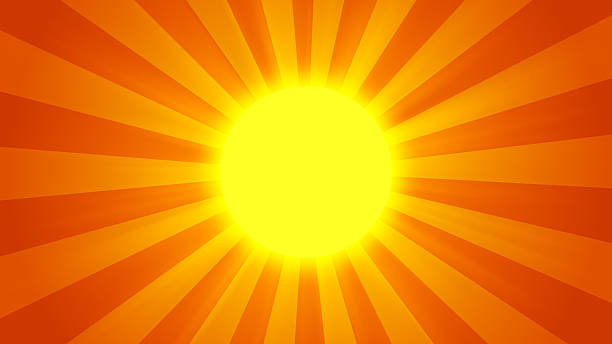 istock Bright Yellow Sunburst Background with Radiating Orange Rays 2254166916