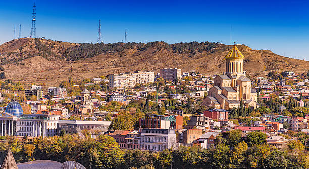 istock Holy Trinity Cathedral Sameba rising above the city, a prominent 2254171799