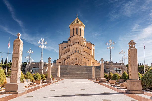 istock Holy Trinity Cathedral, also known as Sameba, representing Orthodox Christian religion and Georgian architecture in Tbilisi 2254171882