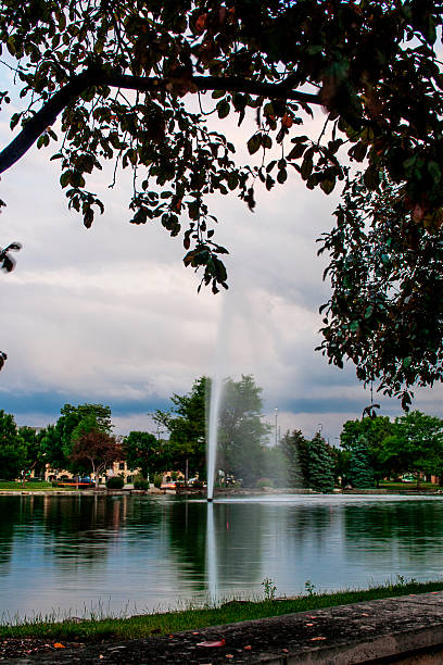 istock Large Water Fountain in a Pond, Dublin, Ohio 2254180184