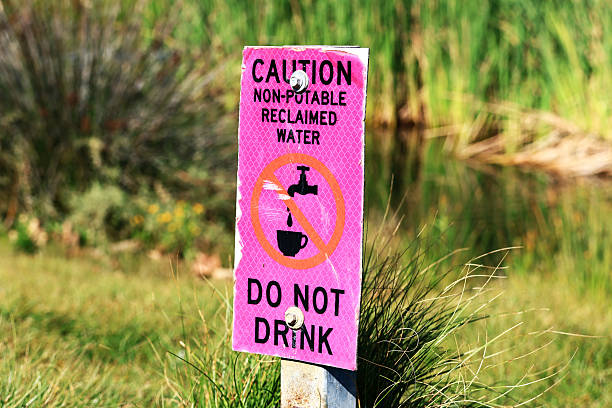 istock Caution Non-Potable Reclaimed Water – Do Not Drink sign 2254191175