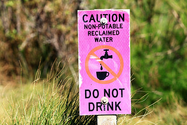 istock Caution Non-Potable Reclaimed Water – Do Not Drink sign 2254191201