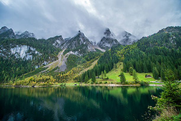 Beautiful Alpine lake Gosausee in Austria surrounded by mountains, near the Salzburg