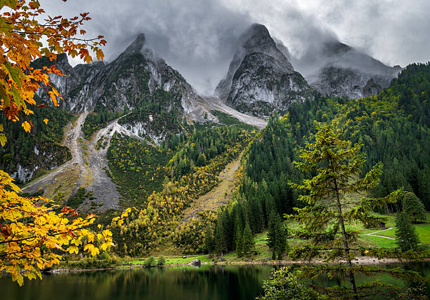 Beautiful Alpine lake Gosausee in Austria surrounded by mountains, near the Salzburg