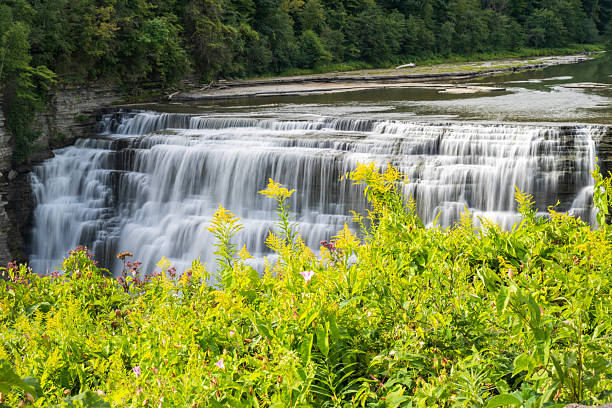 Scenic waterfalls, Letchworth State Park, Castile, New York, USA
