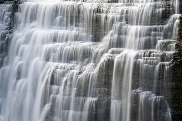 Closeup of waterfalls, Letchworth State Park, Castile, New York, USA