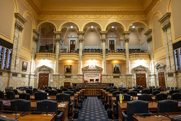 Annapolis, USA - December 27, 2025. House Chamber of State Capitol in Annapolis, Maryland, USA
