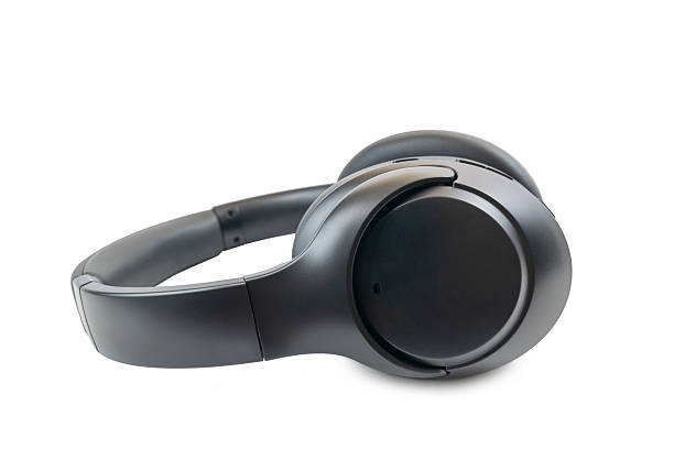 istock Professional black over ear wireless headphones with noise canceling feature isolated on white background. 2254202068