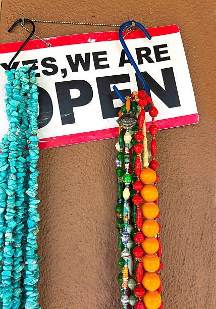 Santa Fe Style: Colorful Beads Retail Display Open Sign