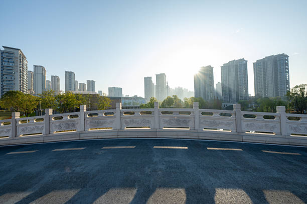 The empty paths in the city park