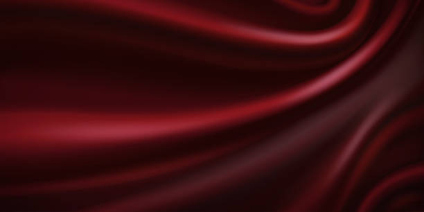istock Rich flowing crimson and burgundy fabric texture with smooth gentle waves and subtle highlights silk 2254211300