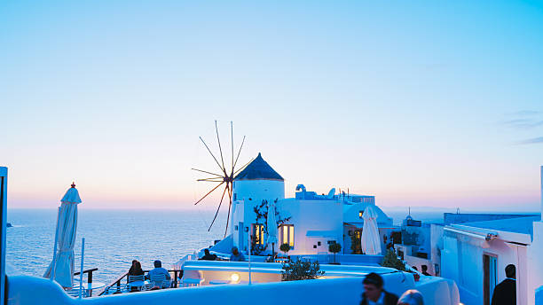 Beautiful sunset in Santorini, Greece