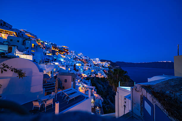 istock Beautiful sunset in Santorini, Greece 2254214750