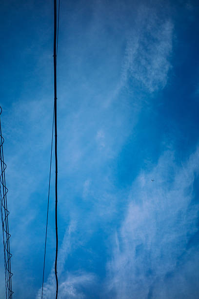 Low angle view of clouds above the Fleetwood neighbourhood of Surrey, British Columbia. Winter morning.