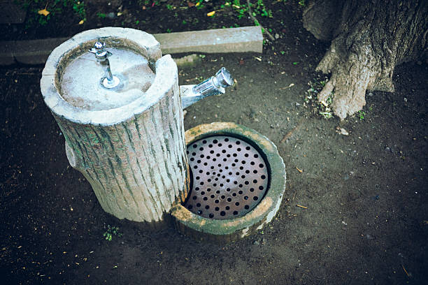 Water fountain in a Japanese park (Drinking fountain)