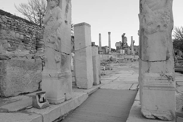 The stone columns in Effuses, Turkey