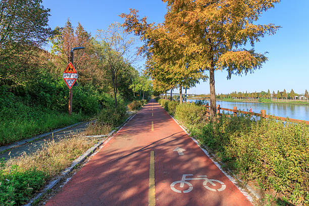 istock Bicycle path along the Gyeongin Ara Waterway in Incheon 2254224115