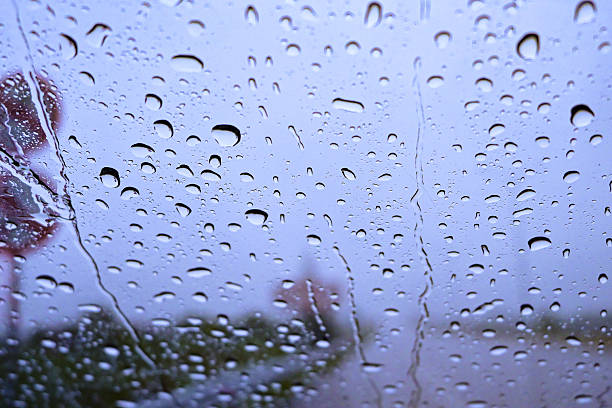 istock Raindrops on Glass with Blurred No Parking Traffic Sign in Background 2254237468
