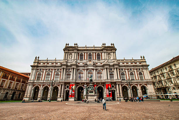 Palazzo Carignano on the side of Carlo Alberto square that was the site of the first Italian parliament and Risorgimento, Torino, Italy